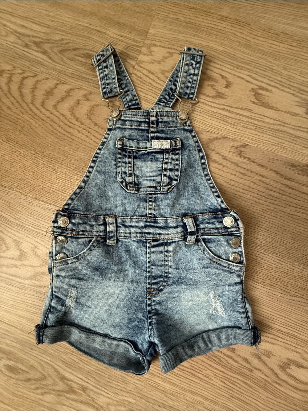 7 For All Mankind Toddler Girl Denim Short Overalls